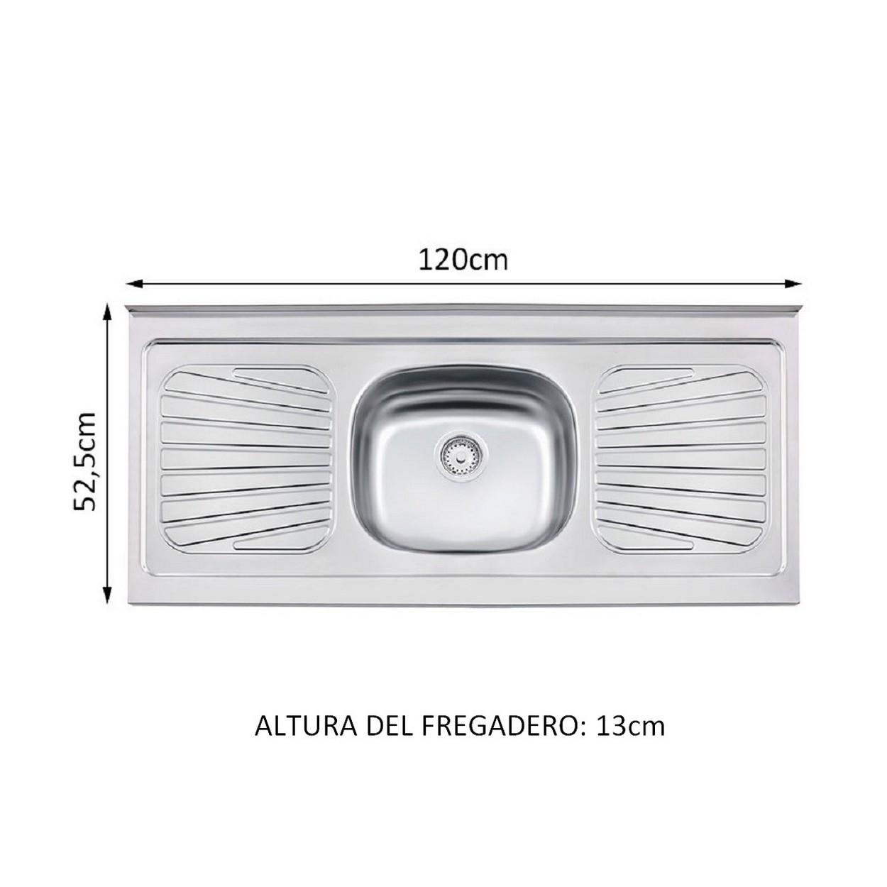 Foto 5 pulgar | Cocina Integral Madesa Glamy con Mesón de Acero con 120 cm