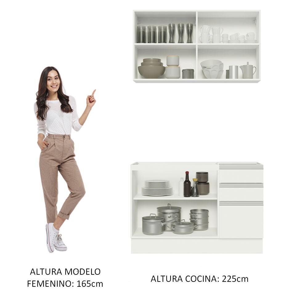 Foto 5 | Cocina Integral Madesa Glamy con Mesón de Acero con 120 cm