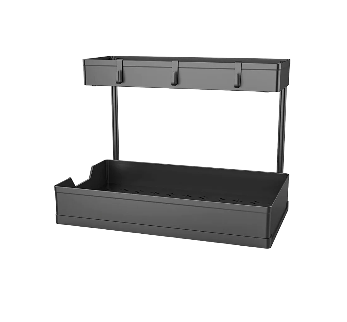 Organizador de Cocina BELUG color Negro 4 Ganchos 2 Niveles