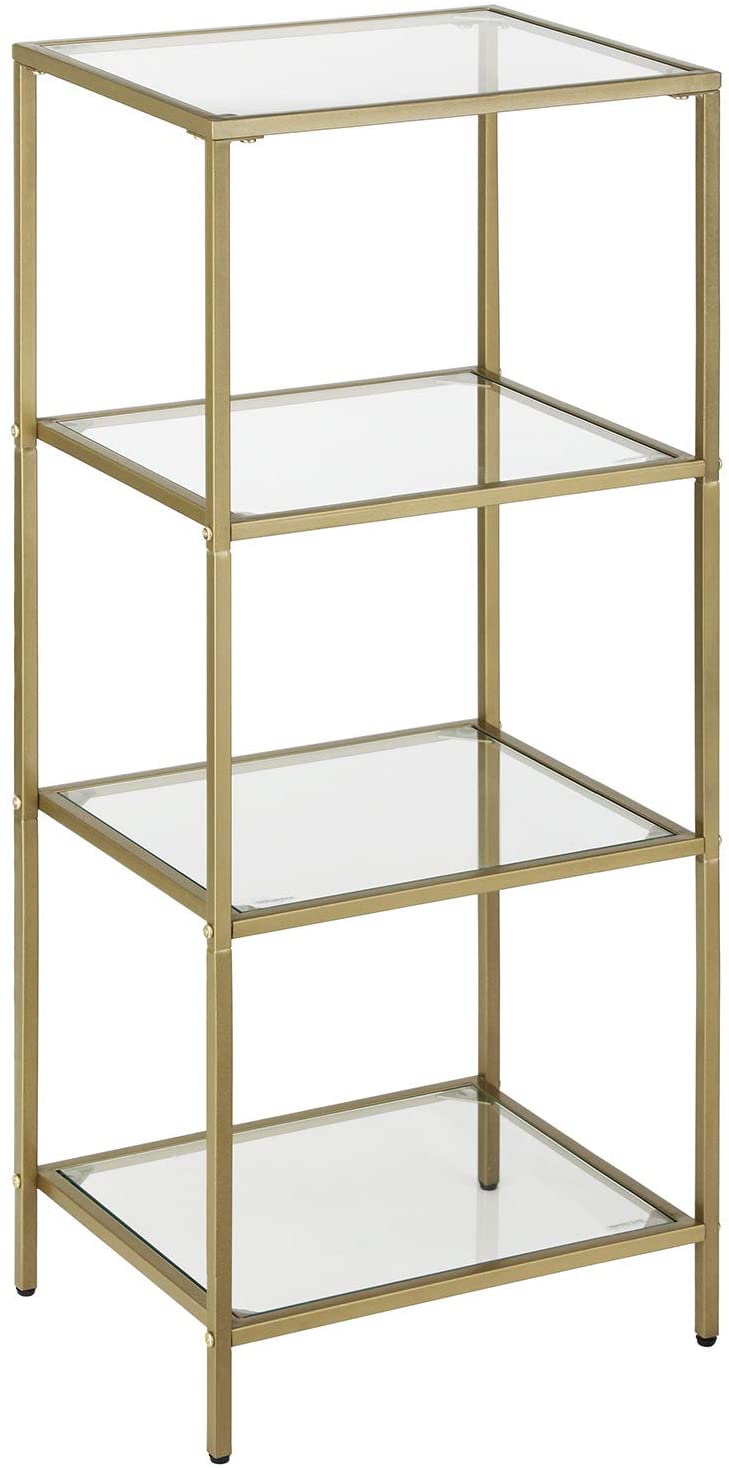 Estante De Vidrio Dorado De 4 Niveles Vasagle $792