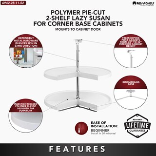 Foto 3 | Organizador Lazy Susan Rev-a-shelf 6942-28-11-52 71 Cm, Color Blanco - Venta Internacional.