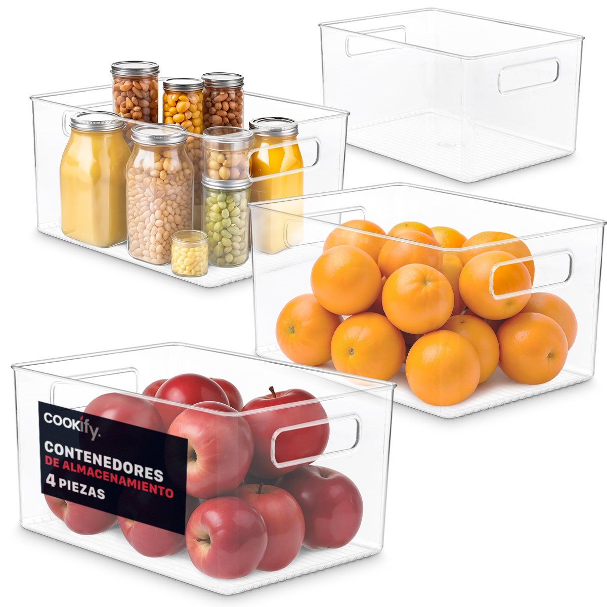 Foto 1 | Set De 4 Organizadores Para  Despensa Y Refreigerador Cookify Multiusos