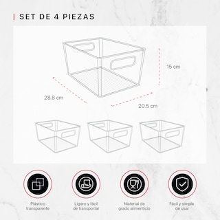 Foto 4 | Set De 4 Organizadores Para Despensa Y Refreigerador Cookify Multiusos