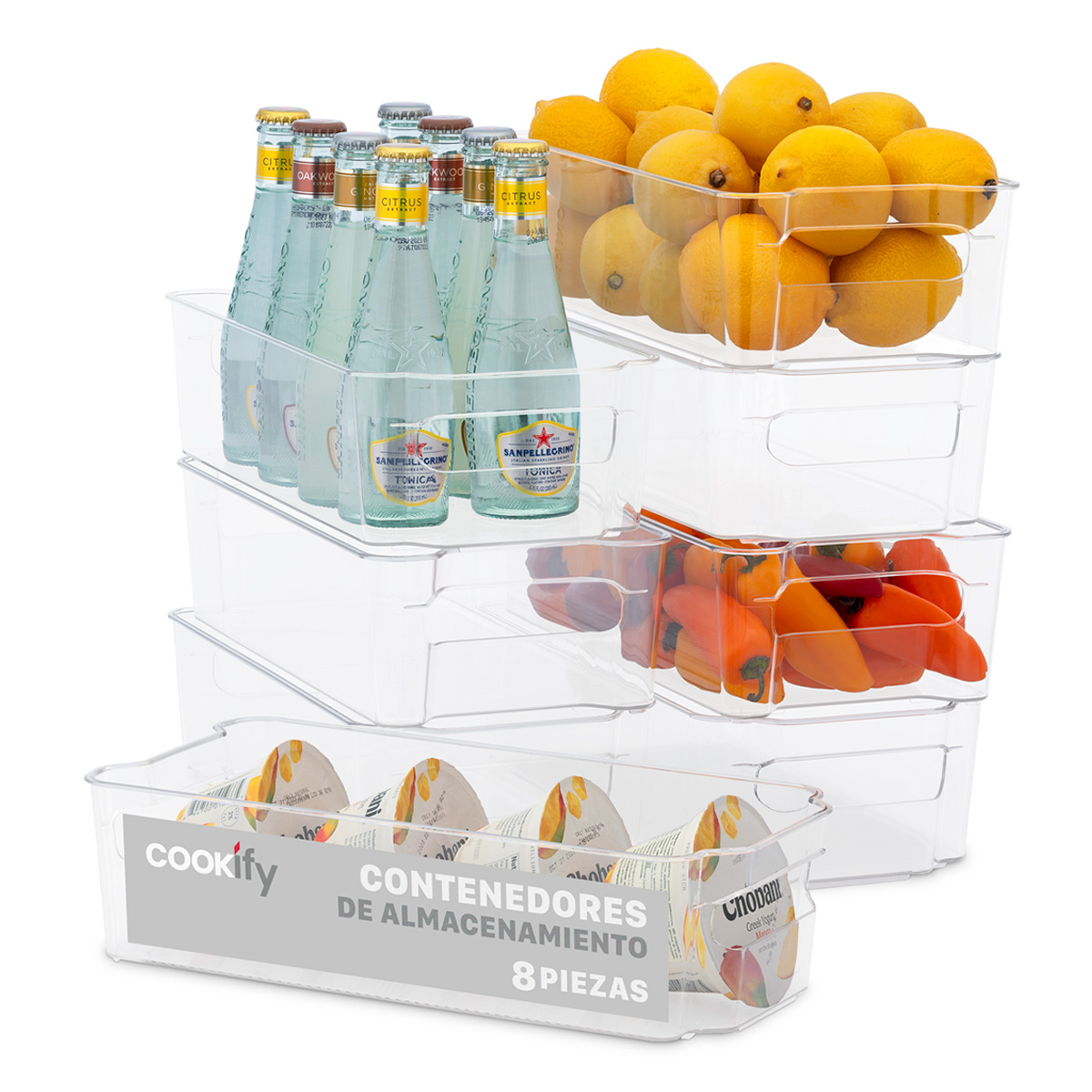 Set De 8 Organizadores Para Despensa Y Refrigerador Cookify Multiusos