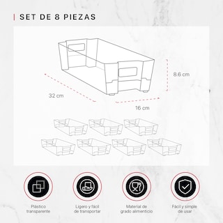 Foto 4 | Set De 8 Organizadores Para Despensa Y Refrigerador Cookify Multiusos