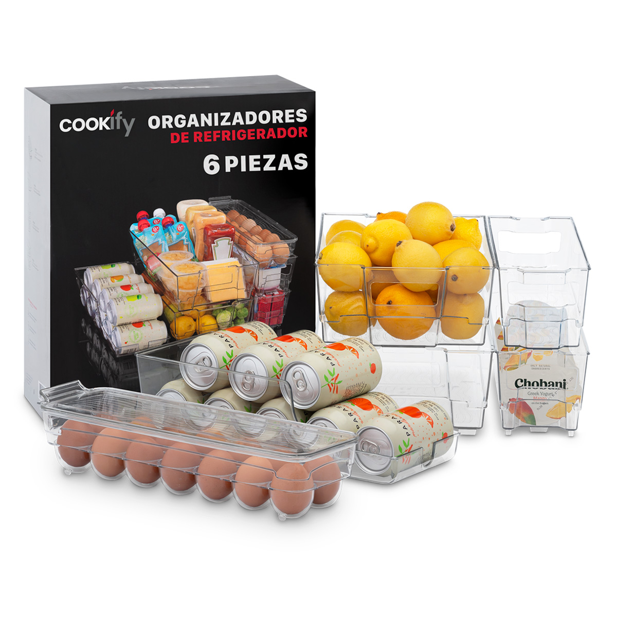 Set De 6 Organizadores Para Refrigerador Cookify Multiusos