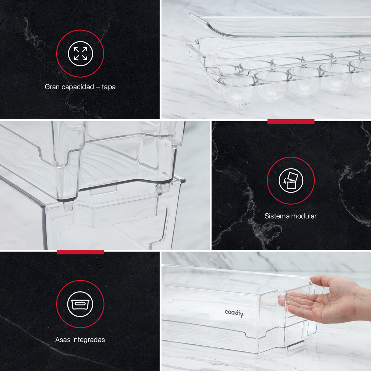 Foto 5 | Set De 6 Organizadores Para Refrigerador Cookify Multiusos