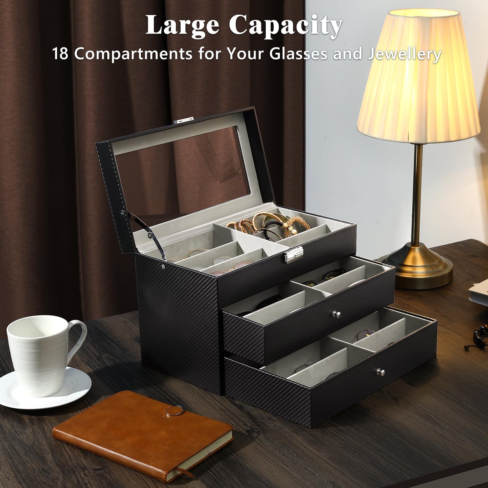 Foto 3 pulgar | Organizador de Gafas Moko 3 Niveles Negro - Venta Internacional