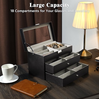 Foto 2 | Organizador de Gafas Moko 3 Niveles Negro - Venta Internacional