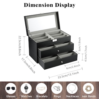 Foto 6 | Organizador de Gafas Moko 3 Niveles Negro - Venta Internacional