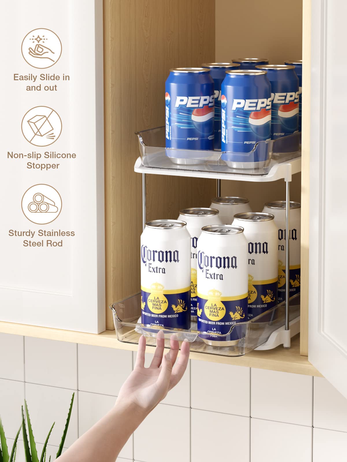 Foto 4 pulgar | Organizador De Almacenamiento Delamu 2 Juegos De 2 Niveles Para Baño Debajo Del Lavabo - Venta Internacional.