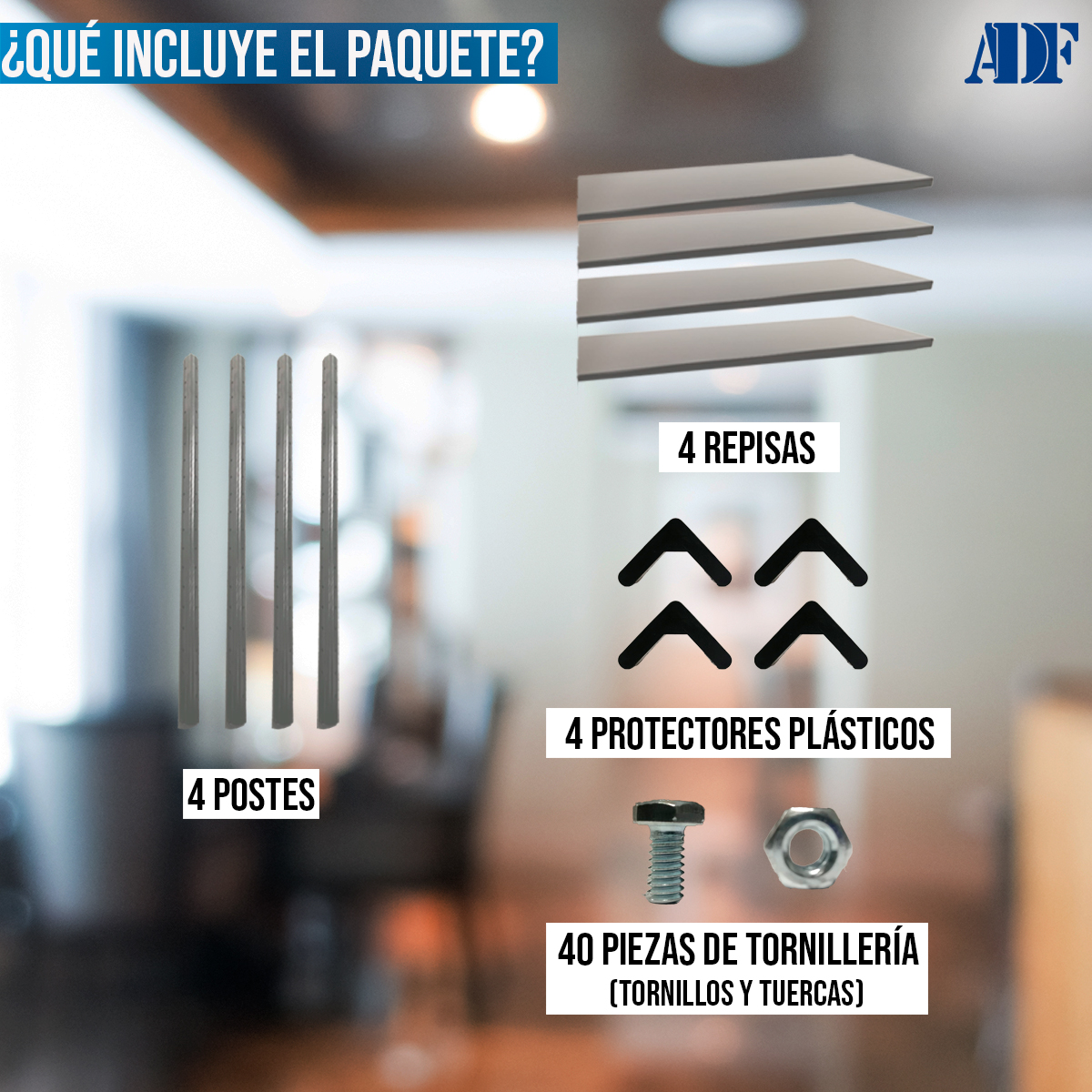 Foto 6 | Anaquel Metálico Adf Gris de 4 Niveles