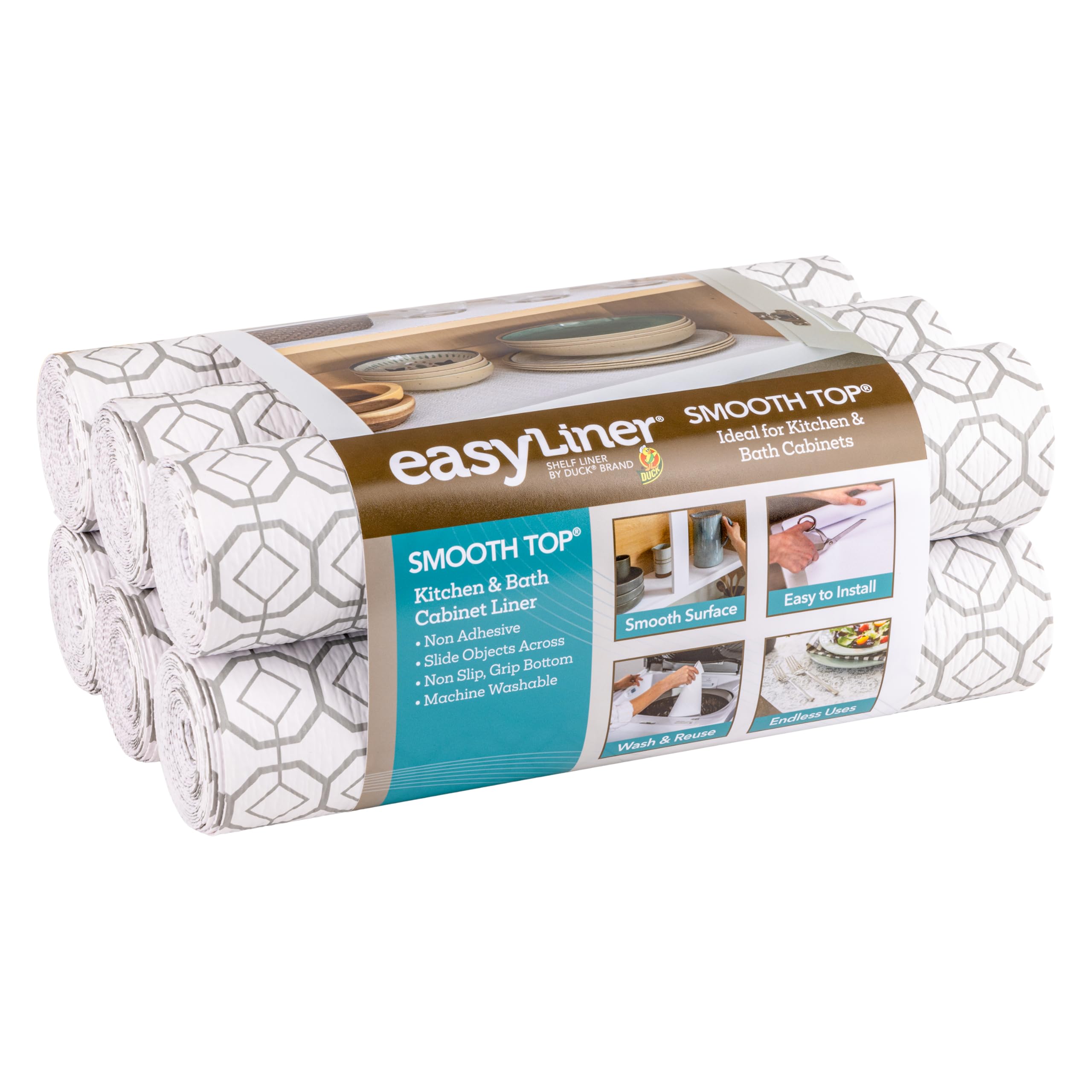 Foto 1 | Forro Para Estantes Y Cajones Easyliner Con Parte Superior Lisa De Pato, 20 Cm X 2 M, Gris - Venta Internacional.