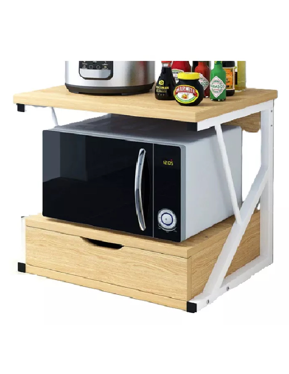 Foto 4 pulgar | Mueble Microondas Organizador Cajón Estante Repisas Cocina
