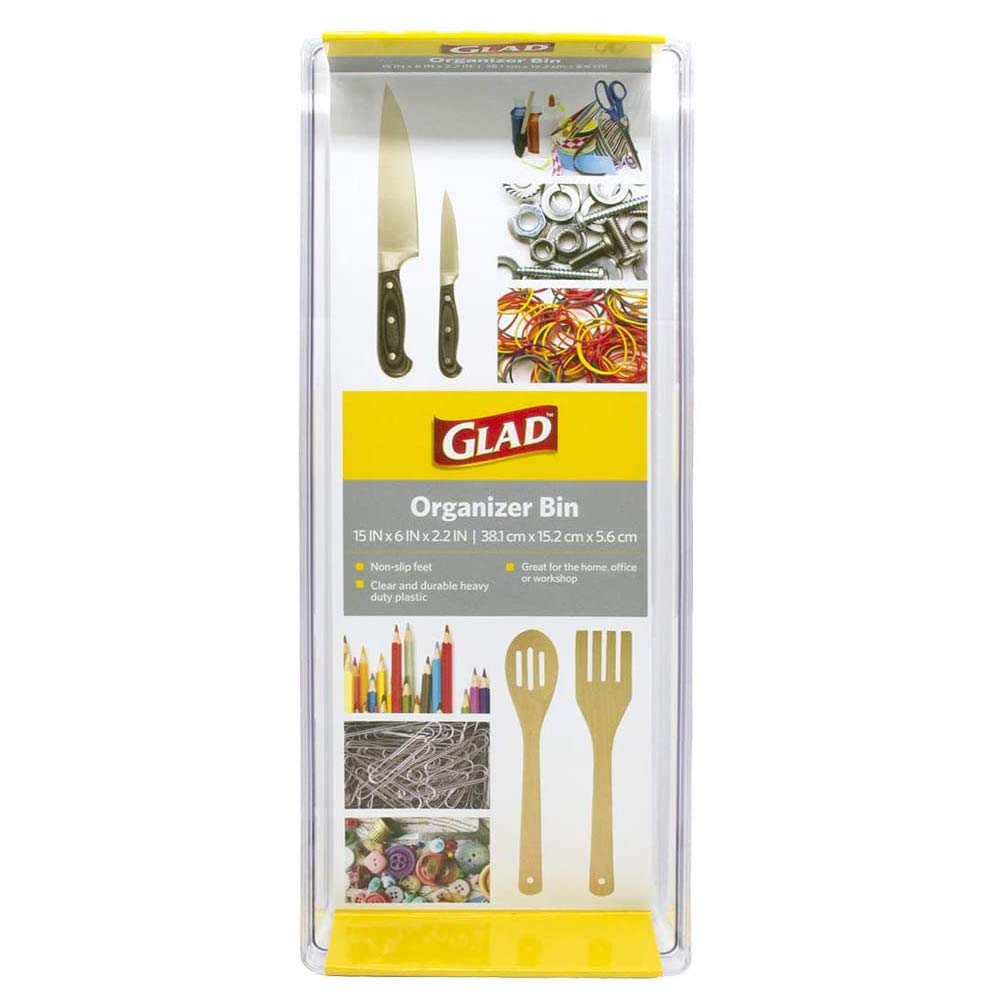 Foto 3 | Bandeja De Almacenamiento Glad De Plástico Resistente, 15 X 6 Cm, Transparente - Venta Internacional.