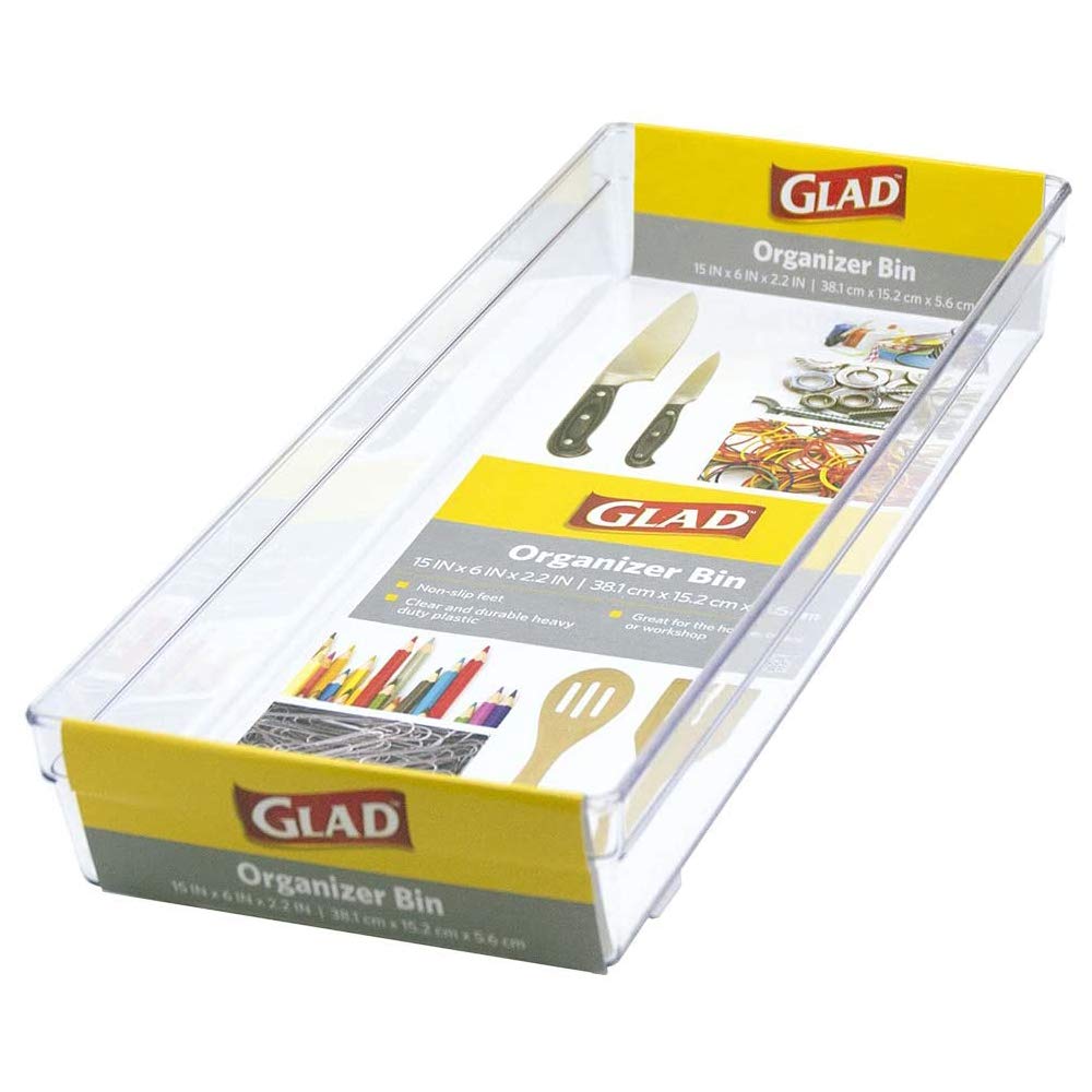 Foto 4 | Bandeja De Almacenamiento Glad De Plástico Resistente, 15 X 6 Cm, Transparente - Venta Internacional.