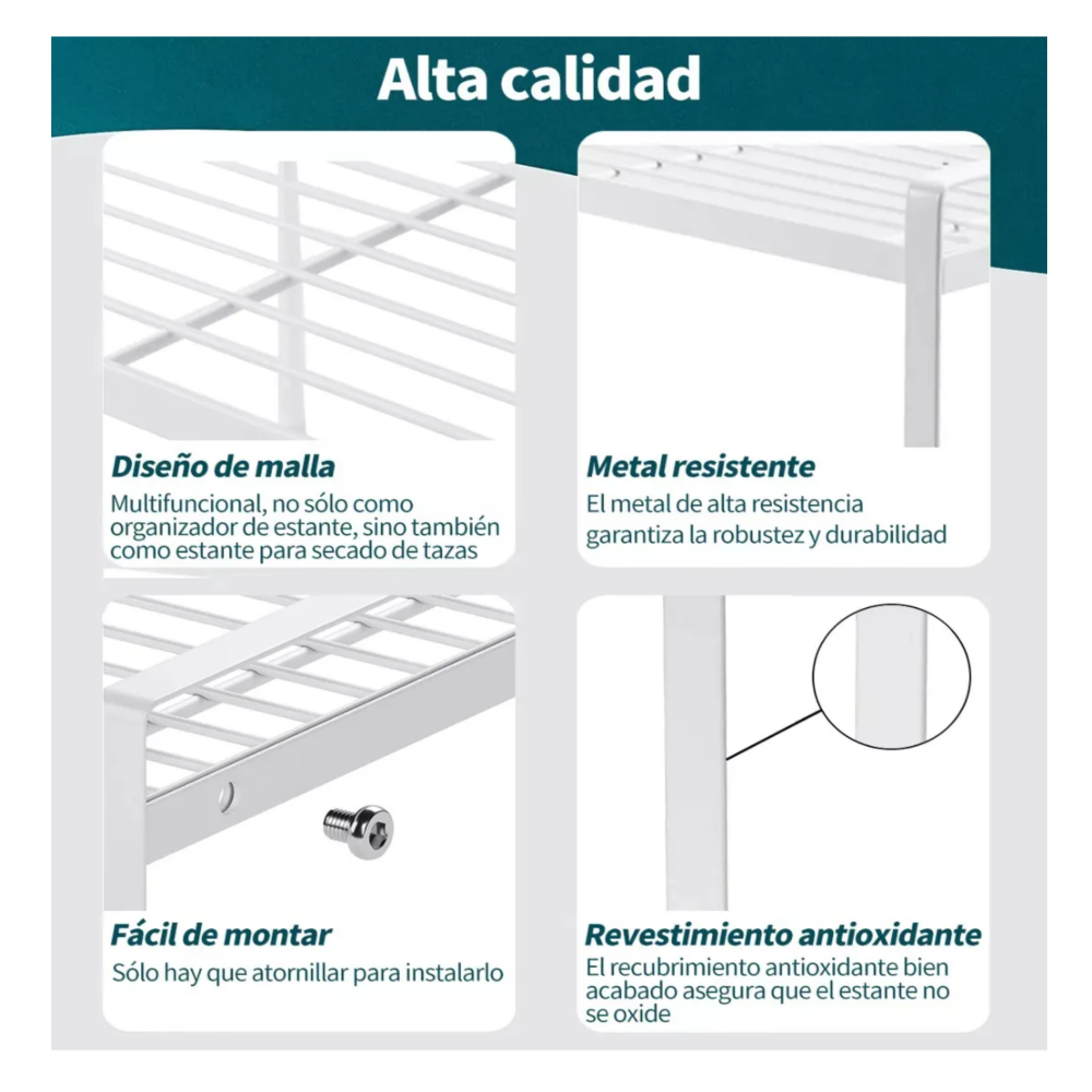 Foto 2 | Armarios  Encimeras Organizador De Estantes De Cocina Belug  Blanco
