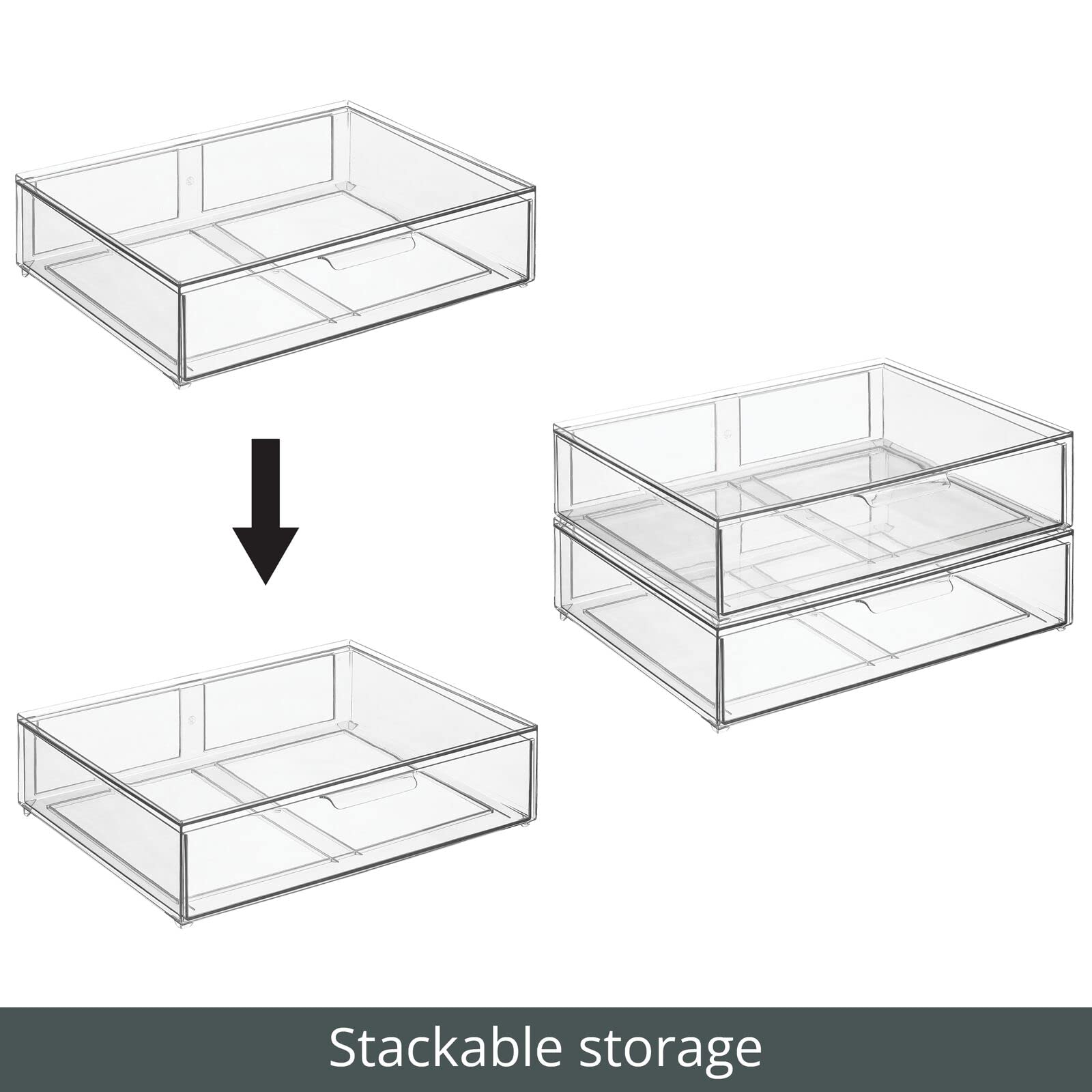 Foto 4 | Papelera Organizadora De Almacenamiento Mdesign Lumiere Collection  Transparente - Venta Internacional.