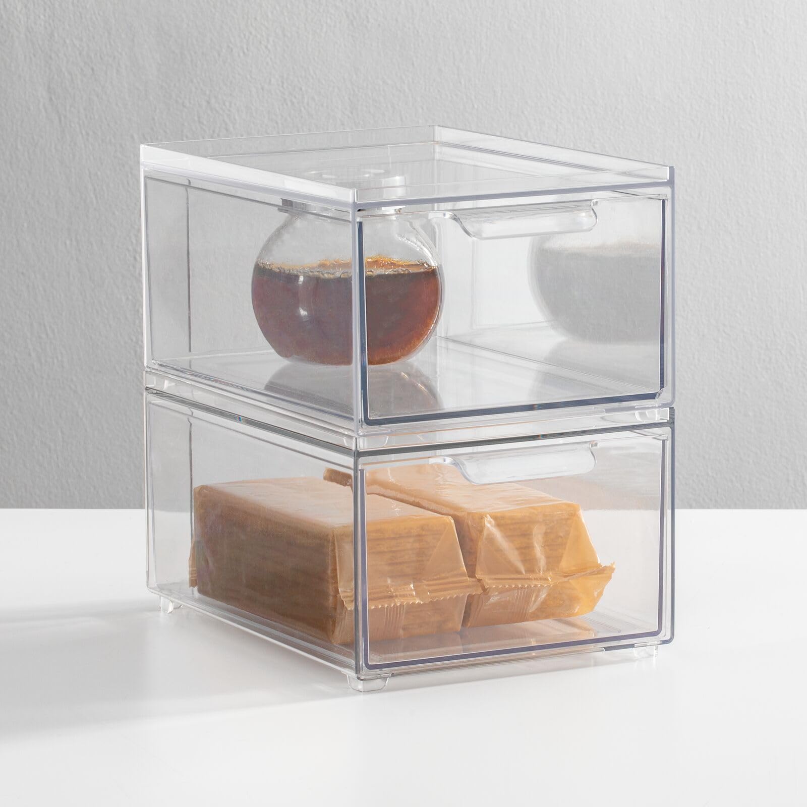 Foto 4 pulgar | Contenedores De Almacenamiento Apilables Mdesign Lumiere Con Cajón  Paquete De 2 - Venta Internacional.
