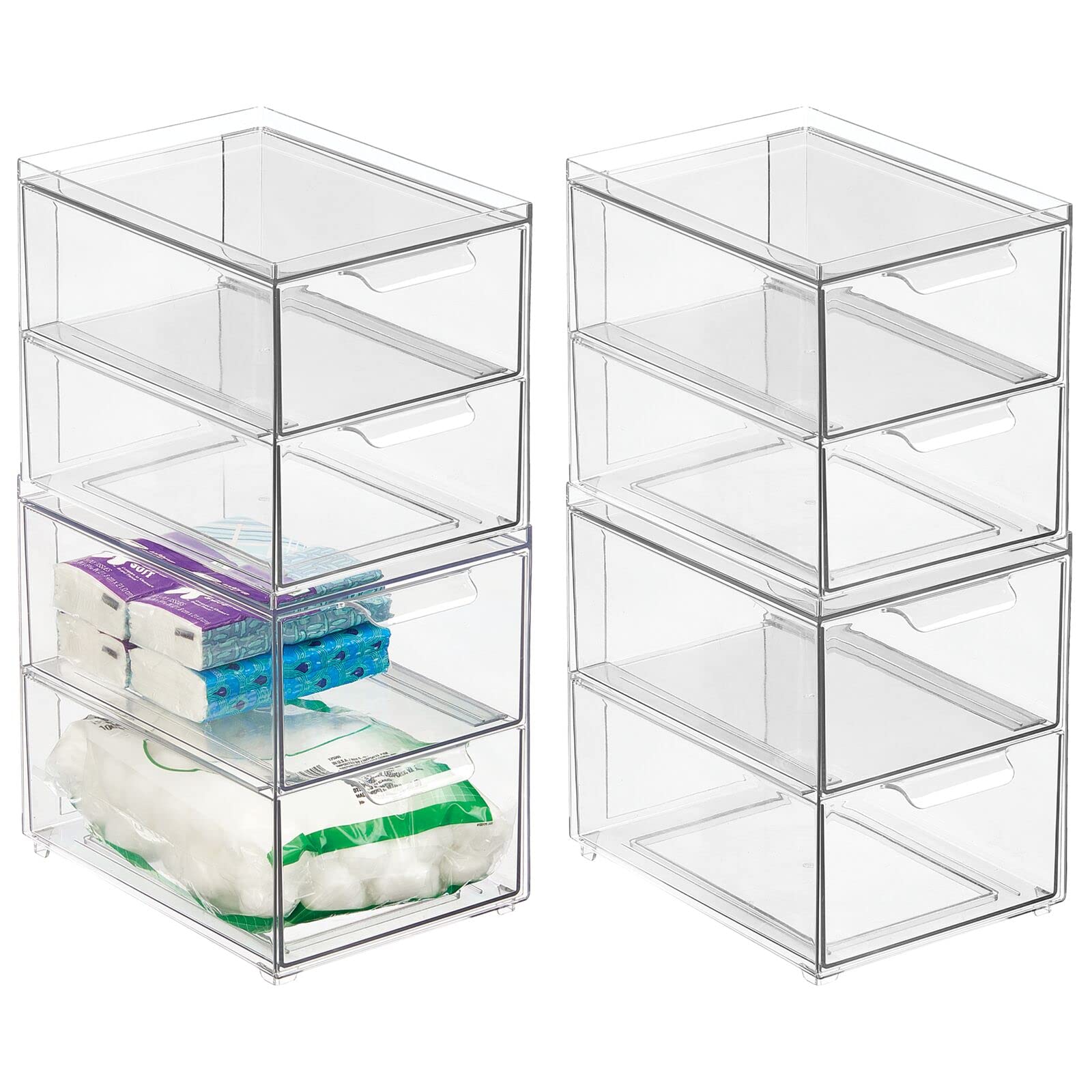 Foto 1 | Contenedores De Almacenamiento Mdesign Apilables Con 2 Cajones  Paquete De 4 - Venta Internacional.