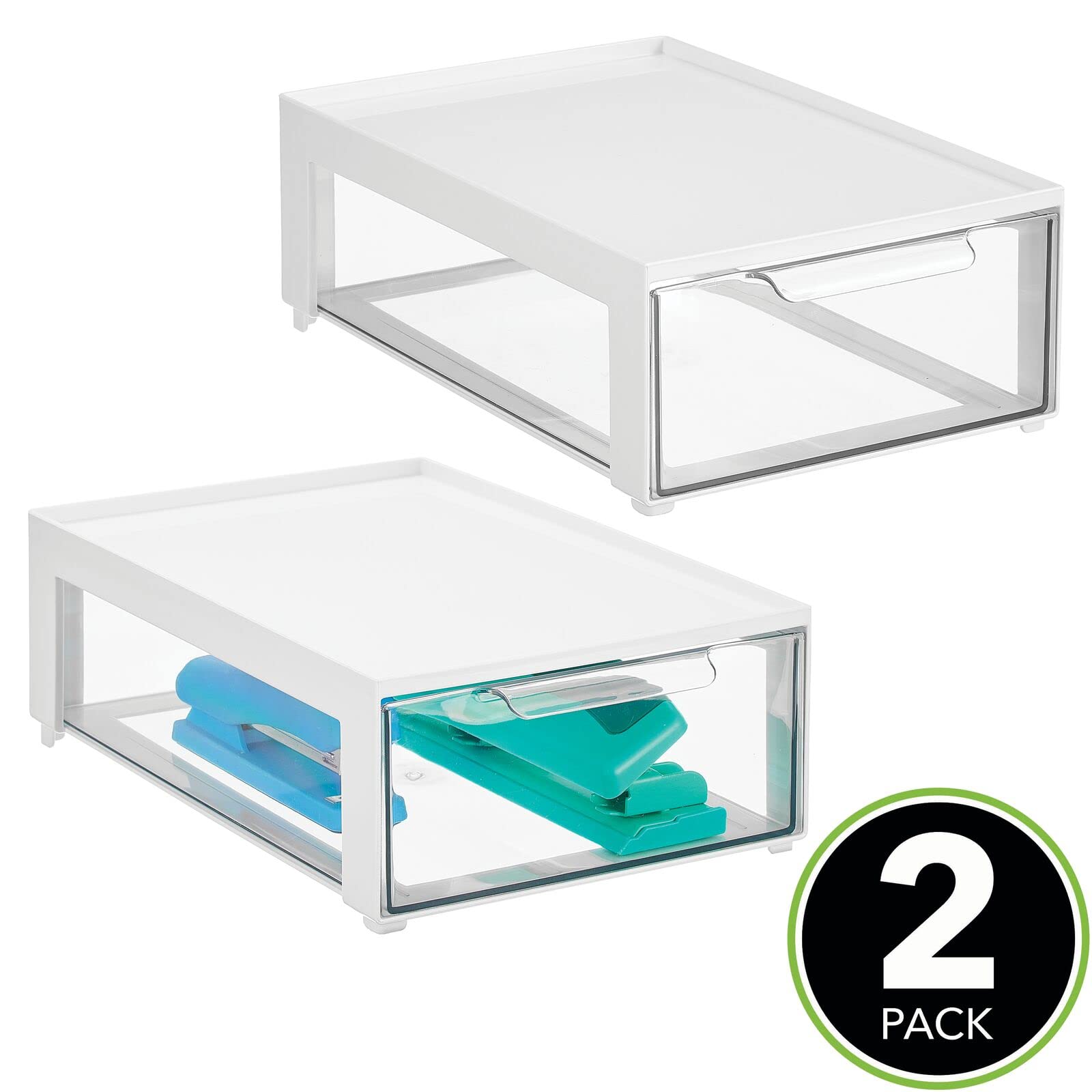 Foto 2 | Papelera Organizadora De Almacenamiento Mdesign Lumiere Con Cajón Extraíble  Paquete De 2 - Venta Internacional.