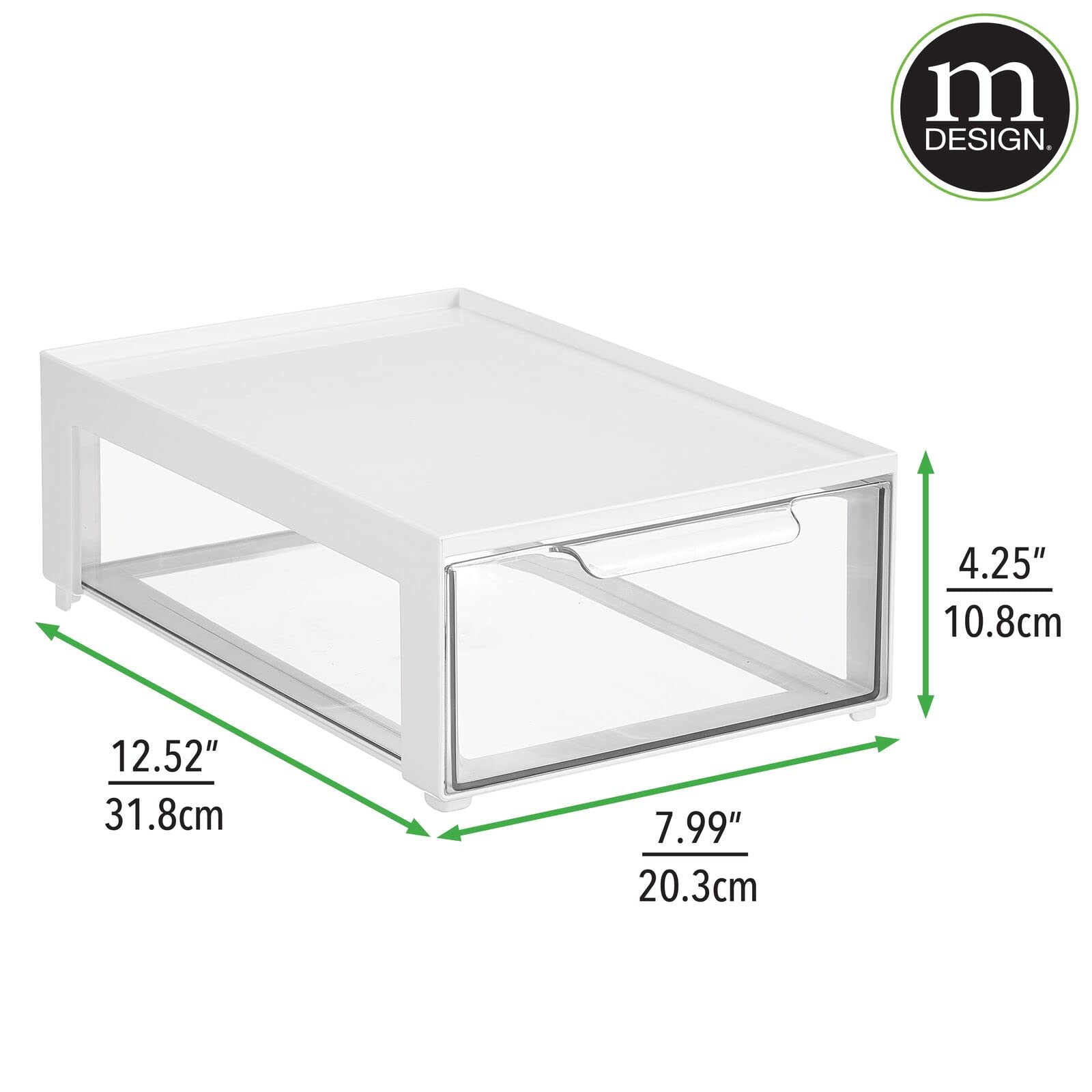Foto 4 pulgar | Papelera Organizadora De Almacenamiento Mdesign Lumiere Con Cajón Extraíble  Paquete De 2 - Venta Internacional.