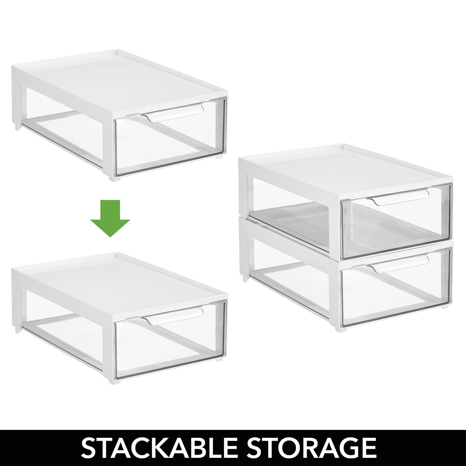 Foto 4 | Papelera Organizadora De Almacenamiento Mdesign Lumiere Con Cajón Extraíble  Paquete De 2 - Venta Internacional.