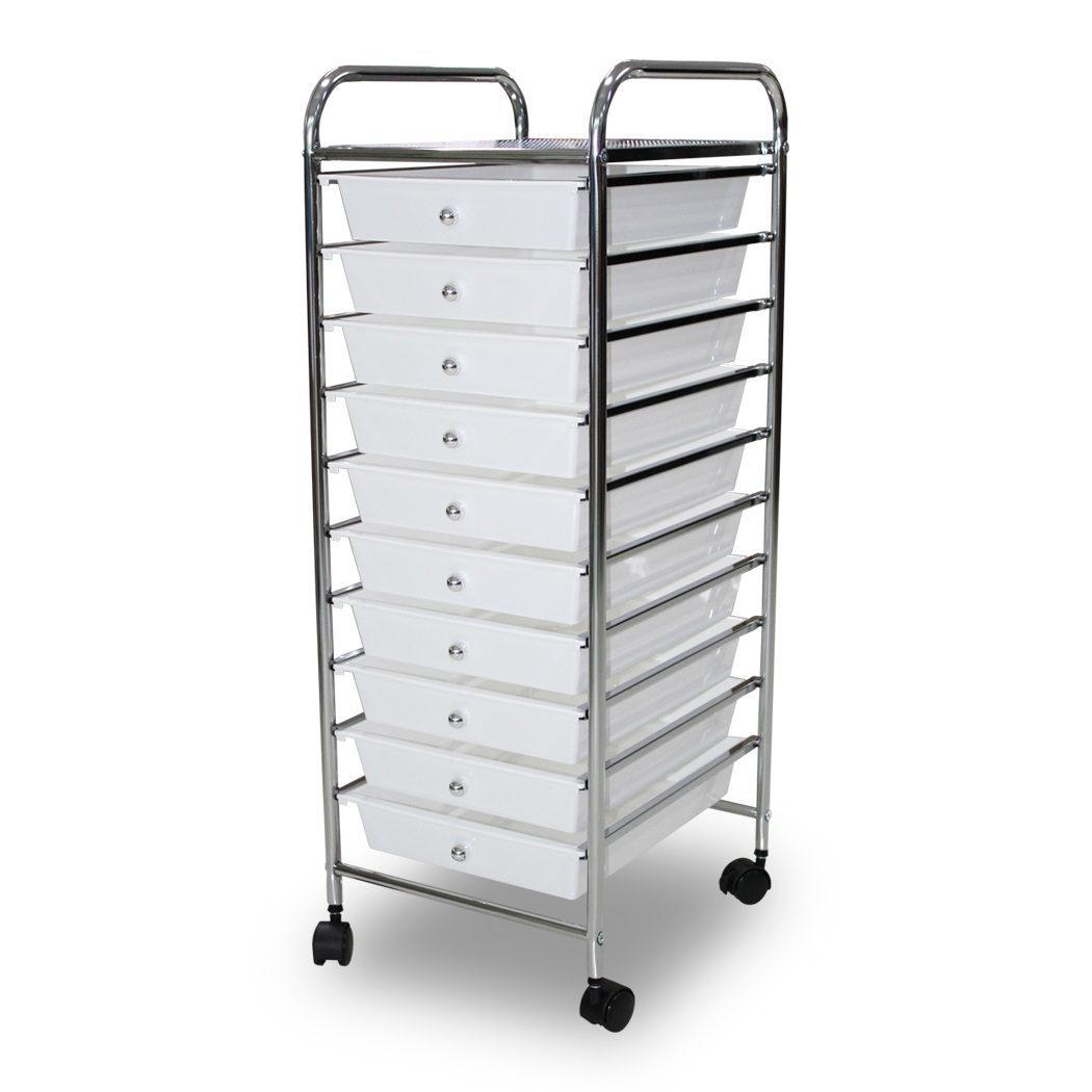 Carrito Organizador de  Cocina Andromeda Inc color Blanco de Metal 10 Niveles