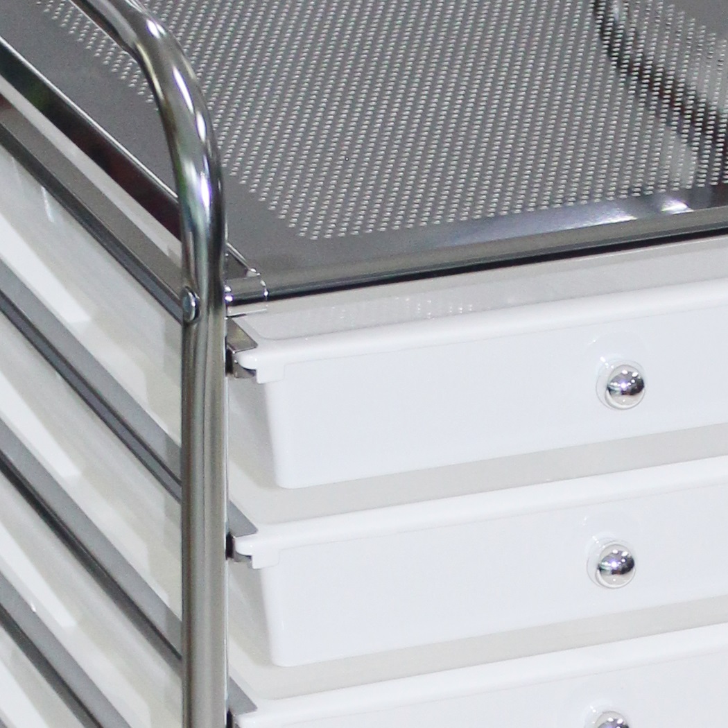 Foto 4 pulgar | Carrito Organizador de  Cocina Andromeda Inc color Blanco de Metal 10 Niveles