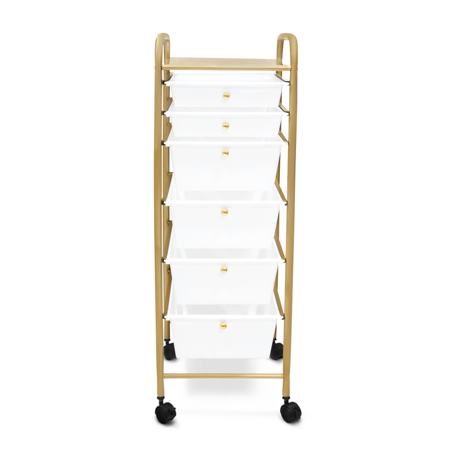 Carrito Organizador de Cocina Andromeda Inc Blanco con Dorado 6 Niveles