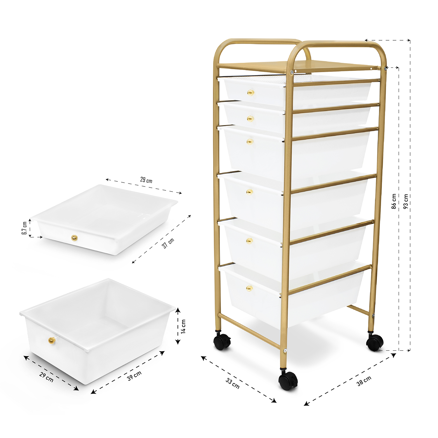 Foto 4 pulgar | Carrito Organizador de Cocina Andromeda Inc Blanco con Dorado 6 Niveles