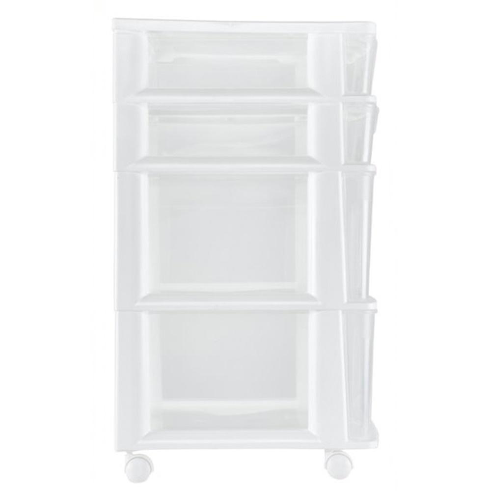Foto 4 pulgar | Gabinete Organizador Liftor 8450 color Blanco 4 Cajones Altos con Ruedas