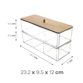 Foto 4 | Caja Acrílica Ideën Transparente con Tapa de Bambú