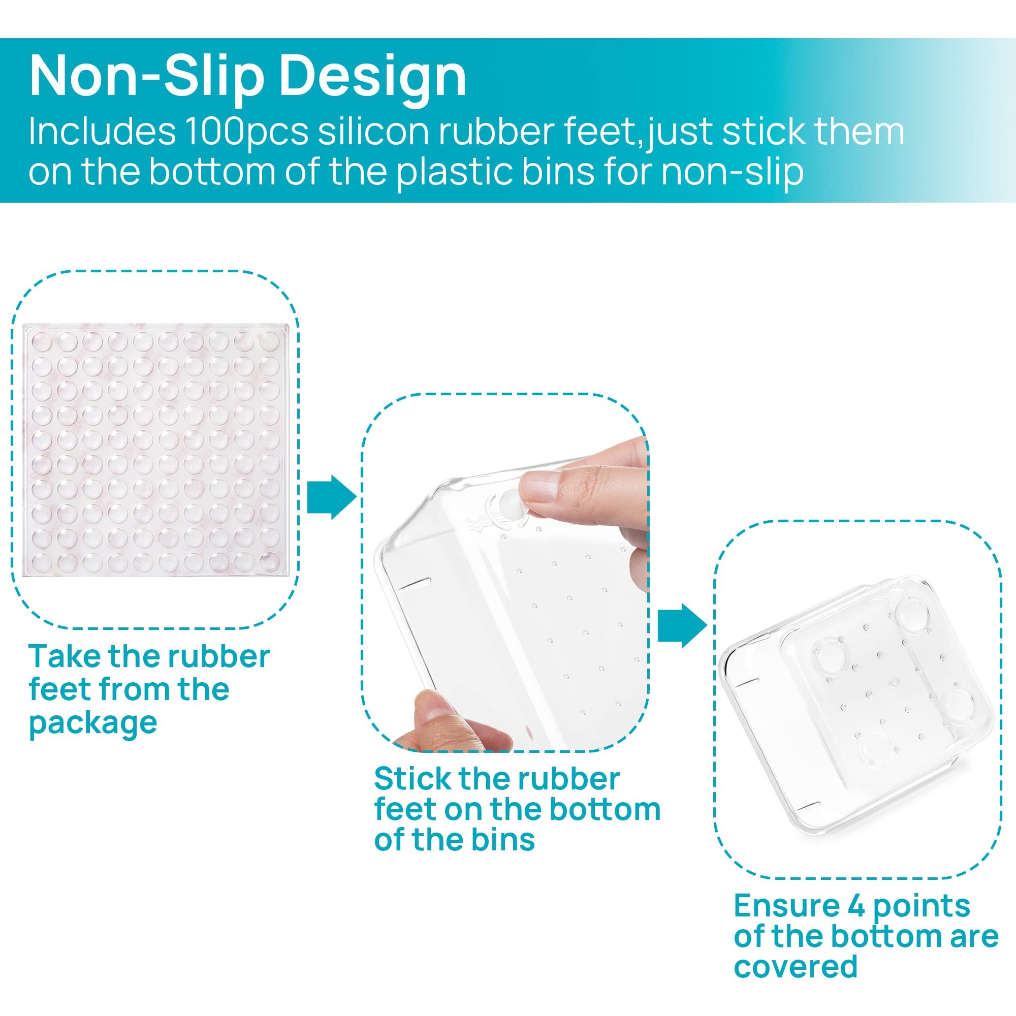 Foto 4 pulgar | Set Organizador De Cajones Vtopmart De Plástico Transparente, 25 Unidades - Venta Internacional.