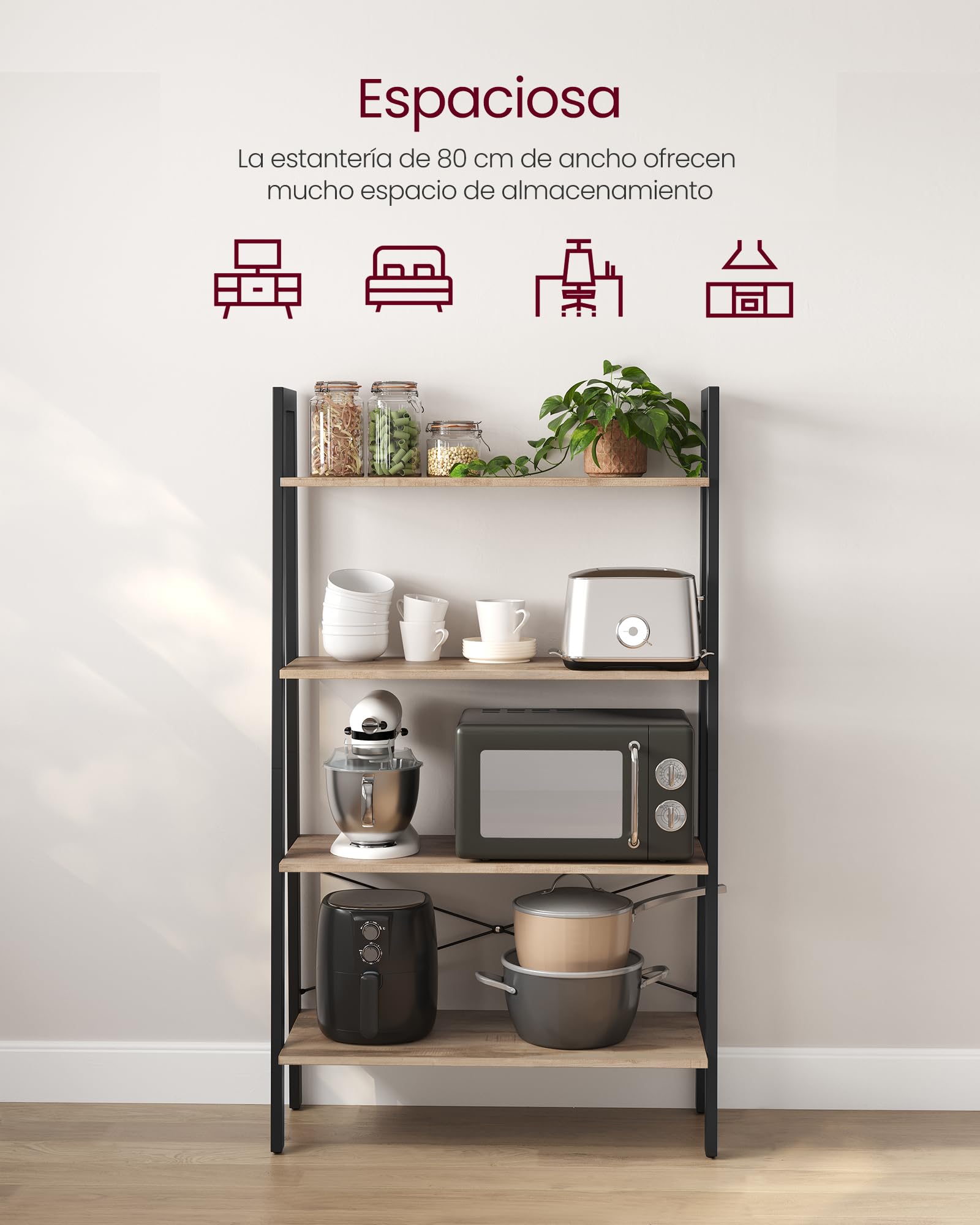 Foto 4 pulgar | Estante Tipo Escalera Shelf Vasagle De 4 Niveles Para Sala De Estar O Dormitorio
