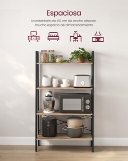 Foto 3 | Estante Tipo Escalera Shelf Vasagle De 4 Niveles Para Sala De Estar O Dormitorio