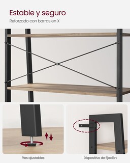 Foto 7 | Estante Tipo Escalera Shelf Vasagle De 4 Niveles Para Sala De Estar O Dormitorio