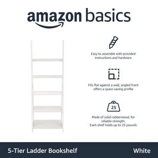 Foto 2 | Organizador De Estantería Amazon Basics, Moderno, 5 Niveles, Blanco - Venta Internacional.
