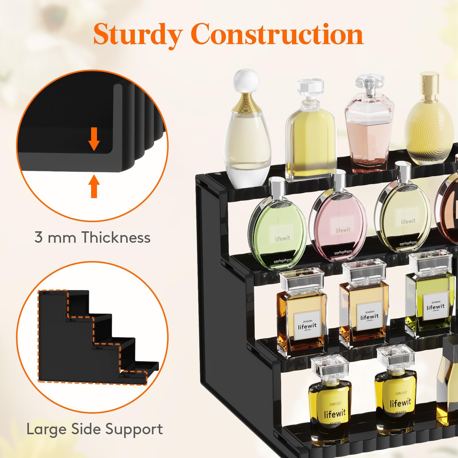 Foto 6 | Soporte Elevador De Pantalla Lifewit De 4 Niveles Negro Con Vallas De Seguridad - Venta Internacional.