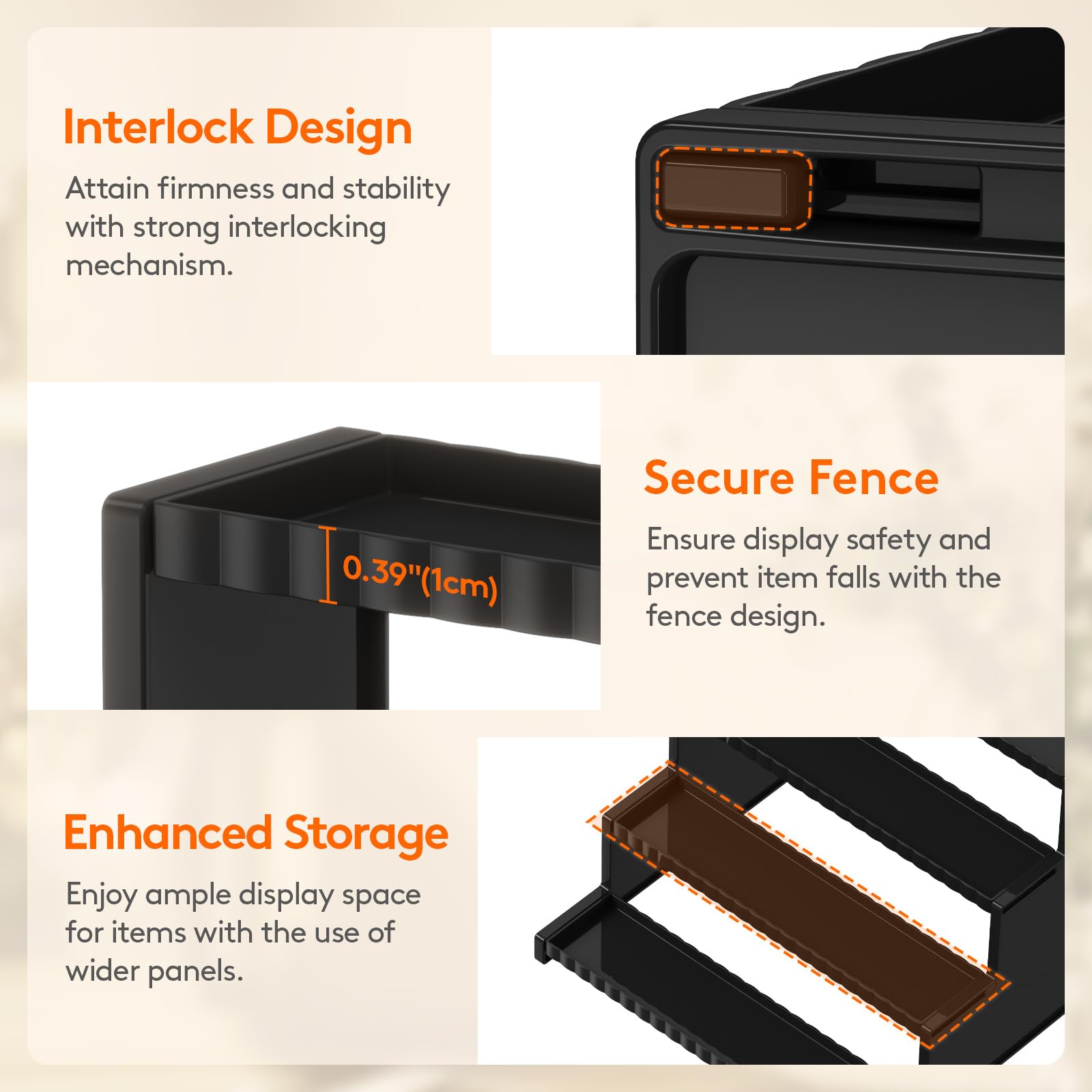 Foto 8 pulgar | Soporte Elevador De Pantalla Lifewit De 4 Niveles Negro Con Vallas De Seguridad - Venta Internacional.