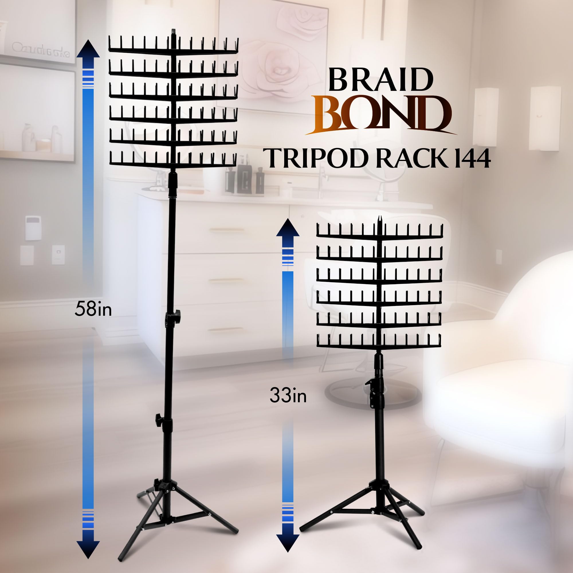 Foto 4 pulgar | Organizador De Pelo Laflare Standing Braid Con 144 Pinzas (negro) - Venta Internacional.