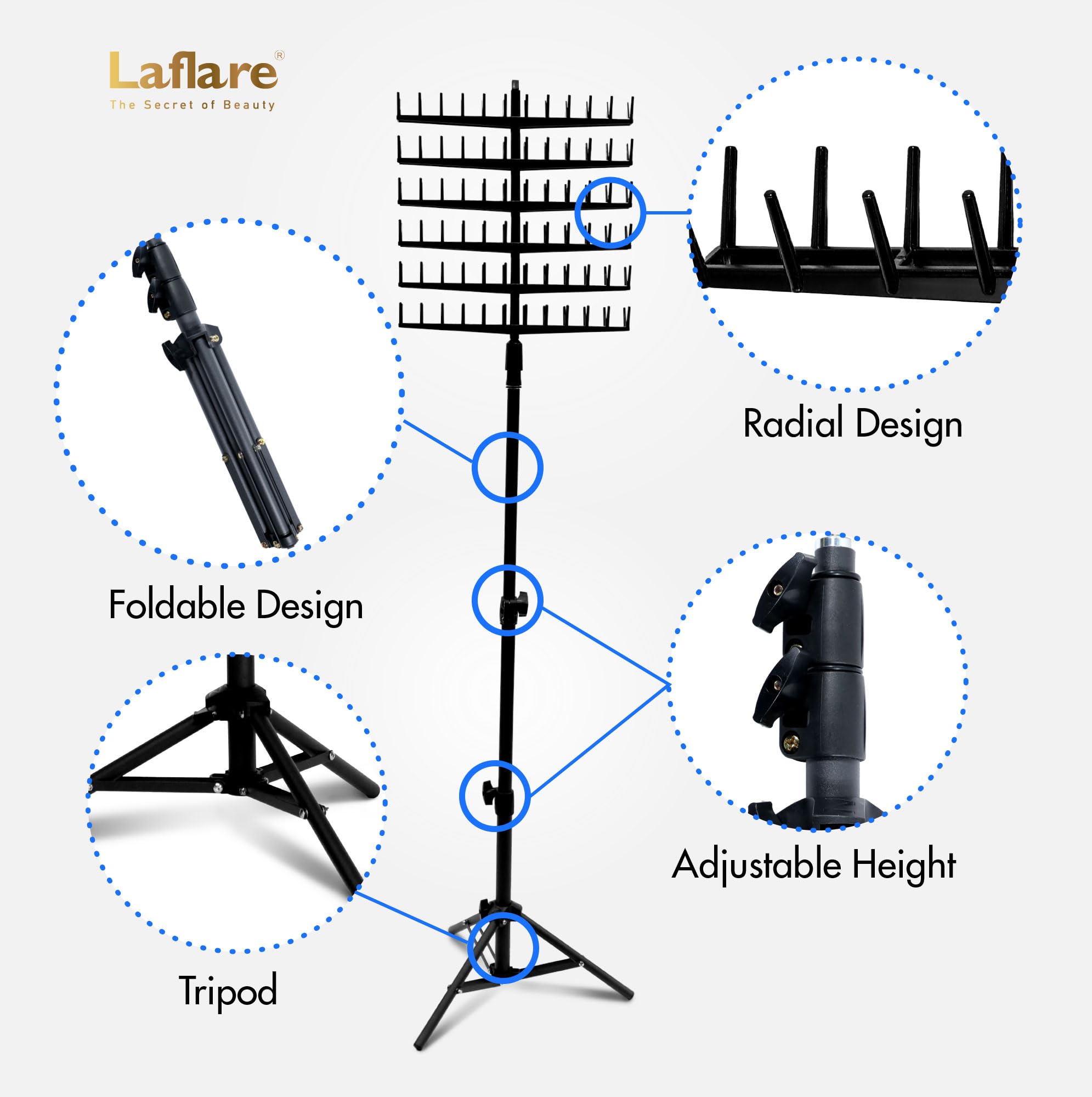 Foto 5 pulgar | Organizador De Pelo Laflare Standing Braid Con 144 Pinzas (negro) - Venta Internacional.