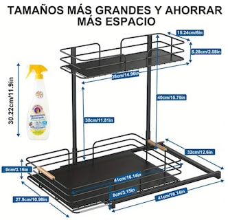Foto 2 | Set De 2 Organizadores Xtellar Premium Para Gabinetes Y Baños Con 2 Niveles