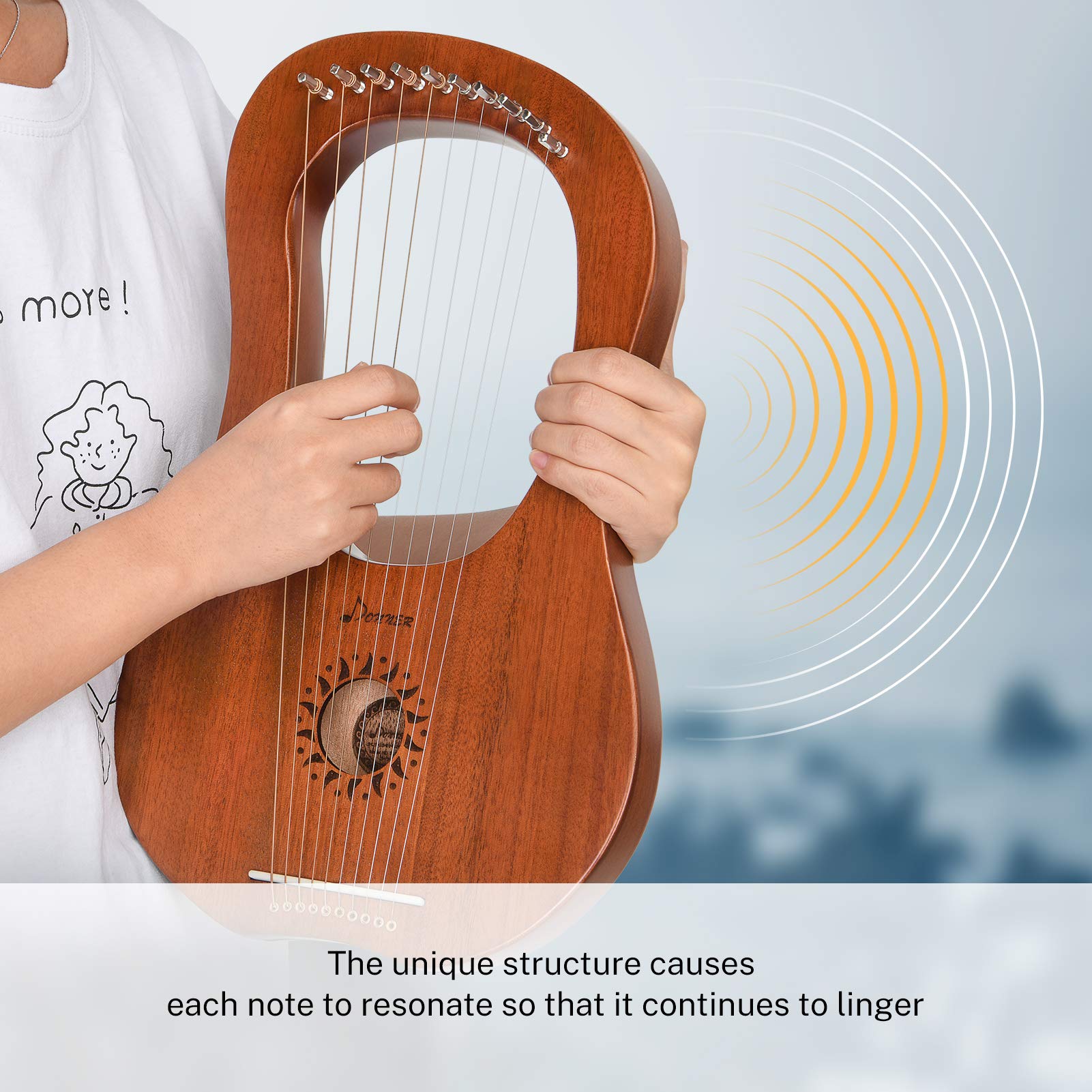 Foto 8 pulgar | Lyre Harp Donner Dlh-002, 10 Cuerdas De Metal, Cuerpo De Caoba - Venta Internacional.