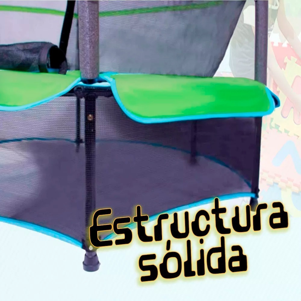 Foto 3 | Brincolin Trampolin Infantil Con Red 1.4m Uso Rudo Verde