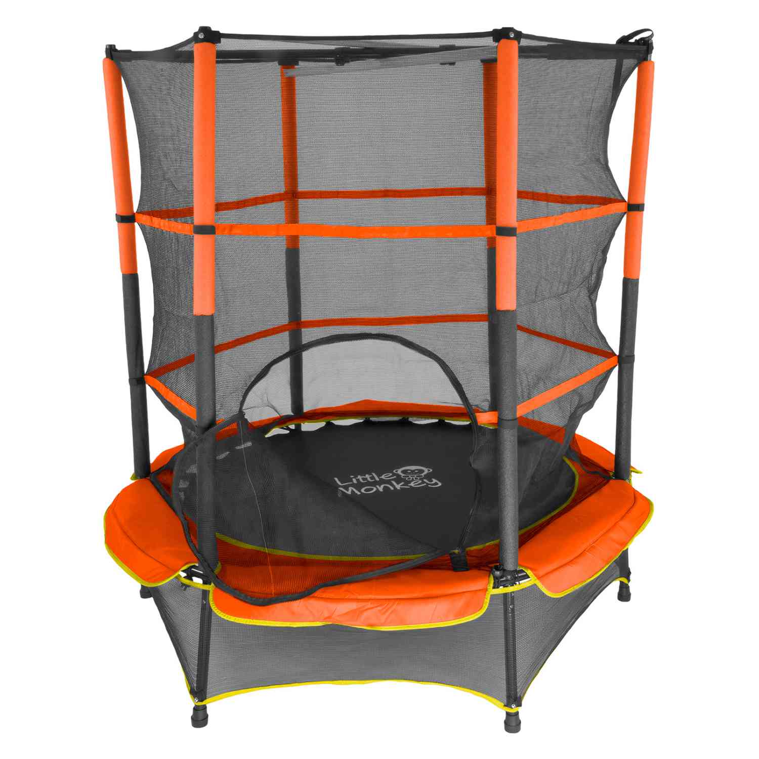 Brincolín Little Monkey Naranja con Red de Seguridad para Niños