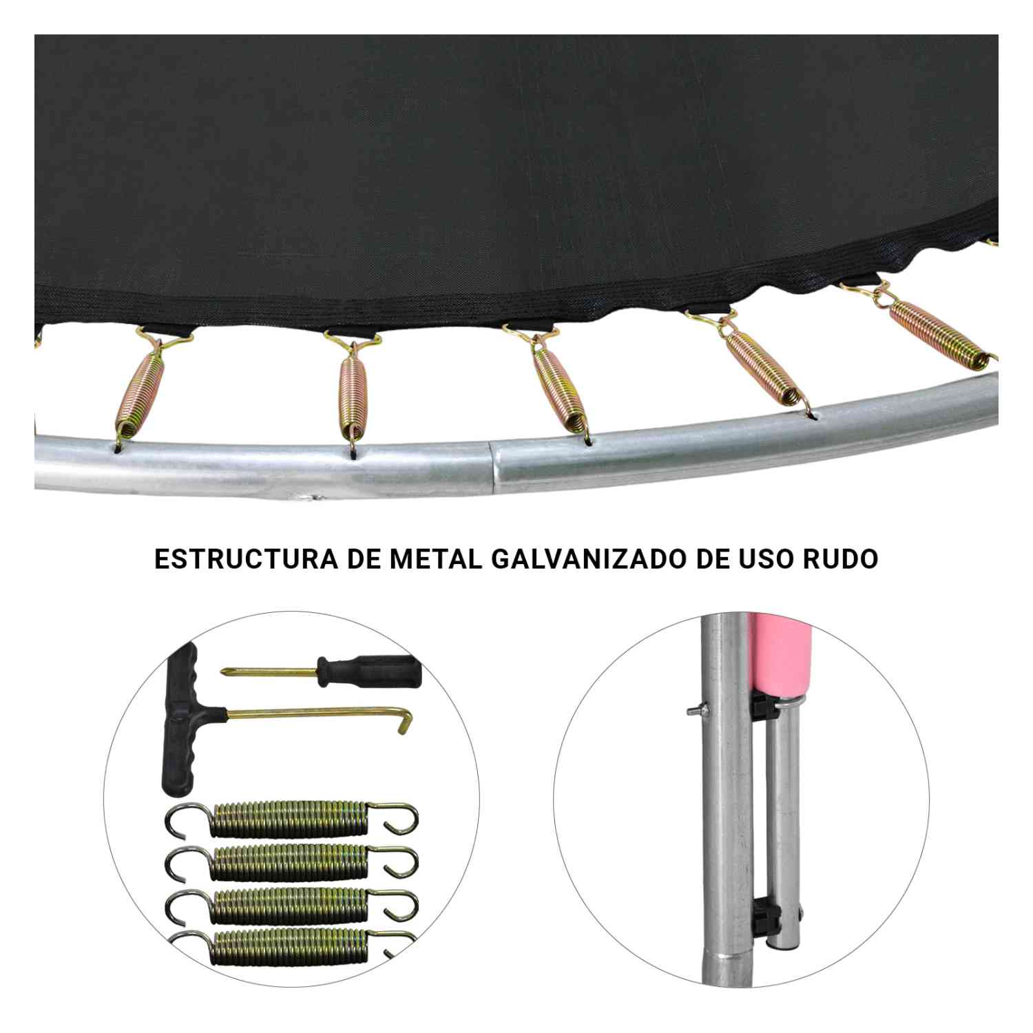 Foto 7 | Trampolín Brincolín Little Monkey Rosa 10 Pies Uso Rudo con Red de Seguridad
