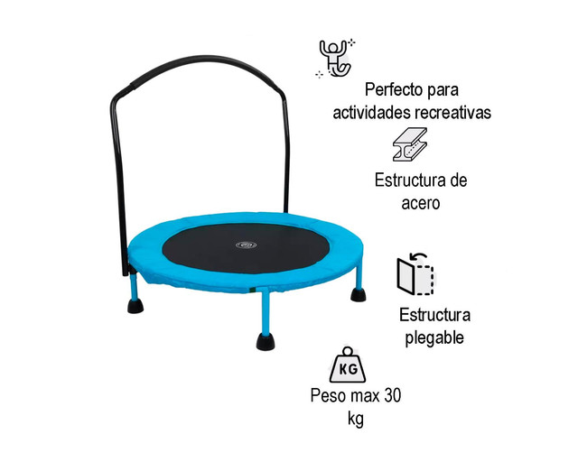 Foto 3 pulgar | Minitrampolín Infantil Frutivegie Individual Azul