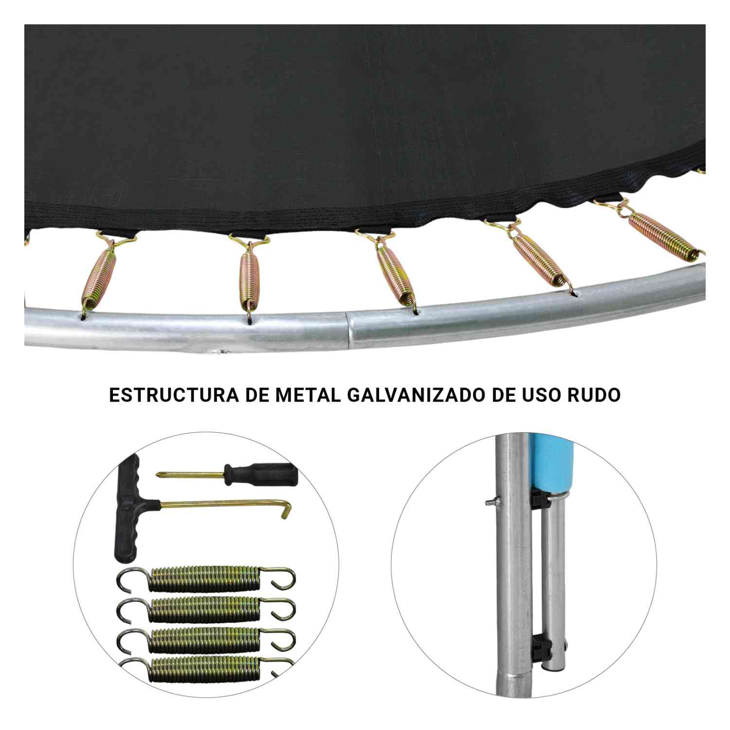 Foto 4 | Trampolin Brincolin 10ft 3m Red Seguridad Azul + Escalera Regalo Little Monkey