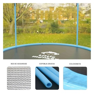 Foto 5 | Trampolin Brincolin 10ft 3m Red Seguridad Azul + Escalera Regalo Little Monkey